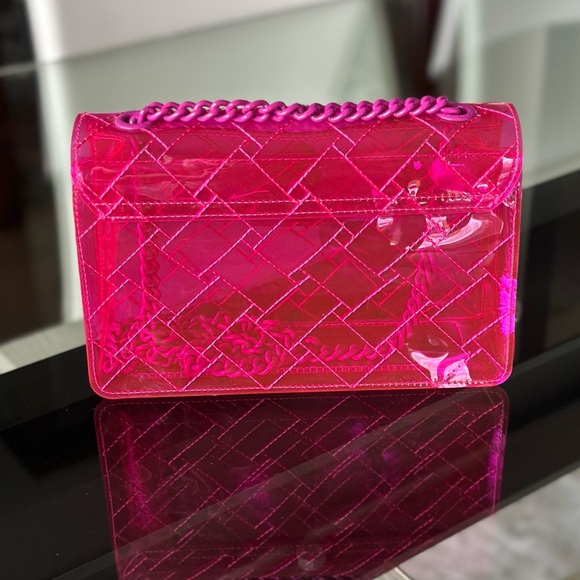 Kurt Geiger Hot Pink Clear Small Kensington Bag - Picture 3 of 6